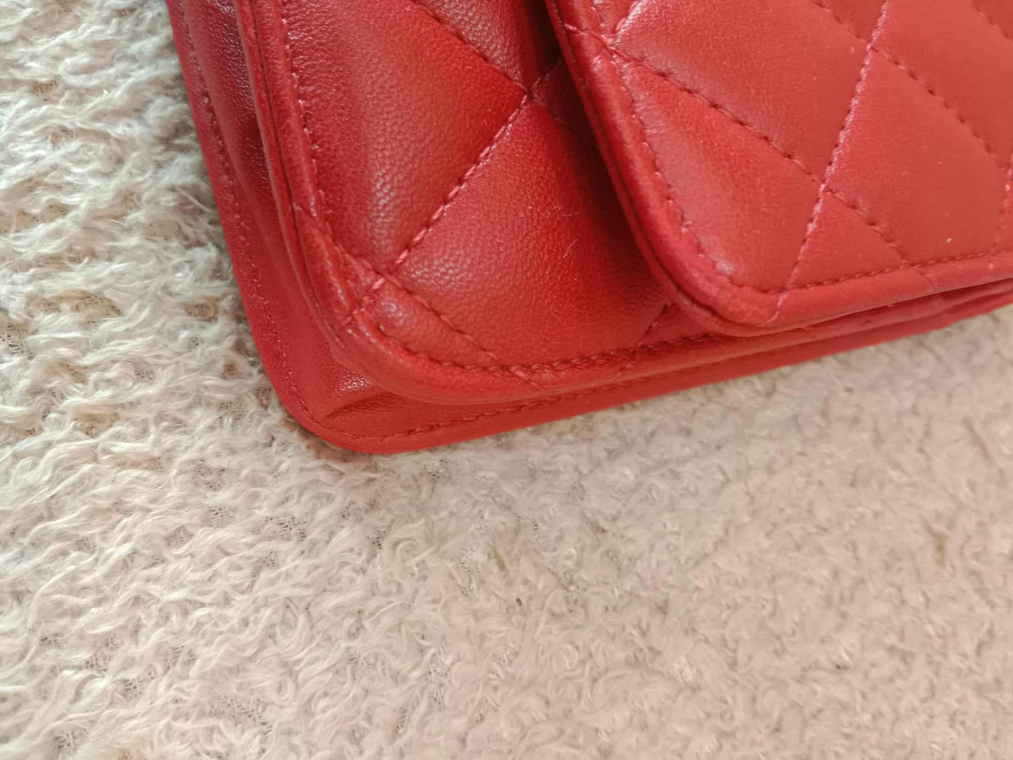 Chanel Wallet on Chain Lambskin Red Series 13