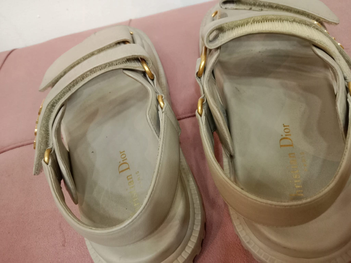 Christian Dior Dioract Sandals Beige Size 37