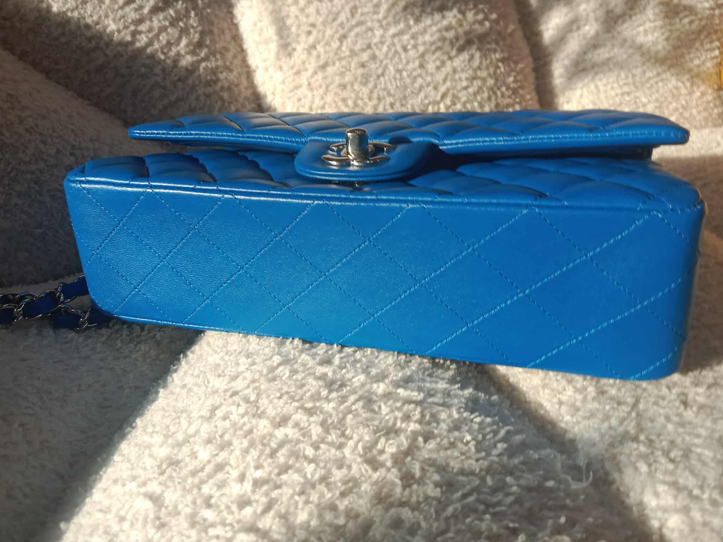 Chanel Classic Medium Double Flap Lambskin Blue Series 26