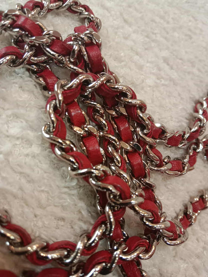 Chanel Classic Wallet On Chain Red Lambskin Series 16