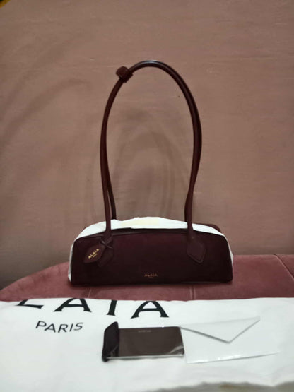 Alaia Le Teckel Suede Bag Burgundy