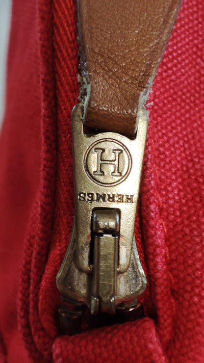 Hermes Bolide Canvas Red Pouch