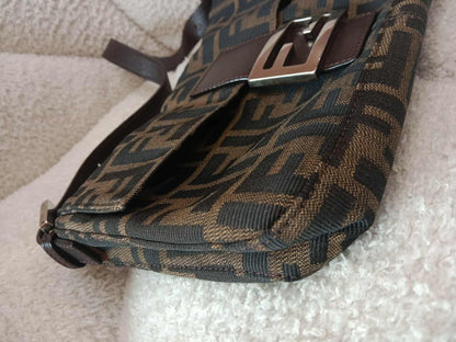 Fendi Zucca Baguette Brown Bag