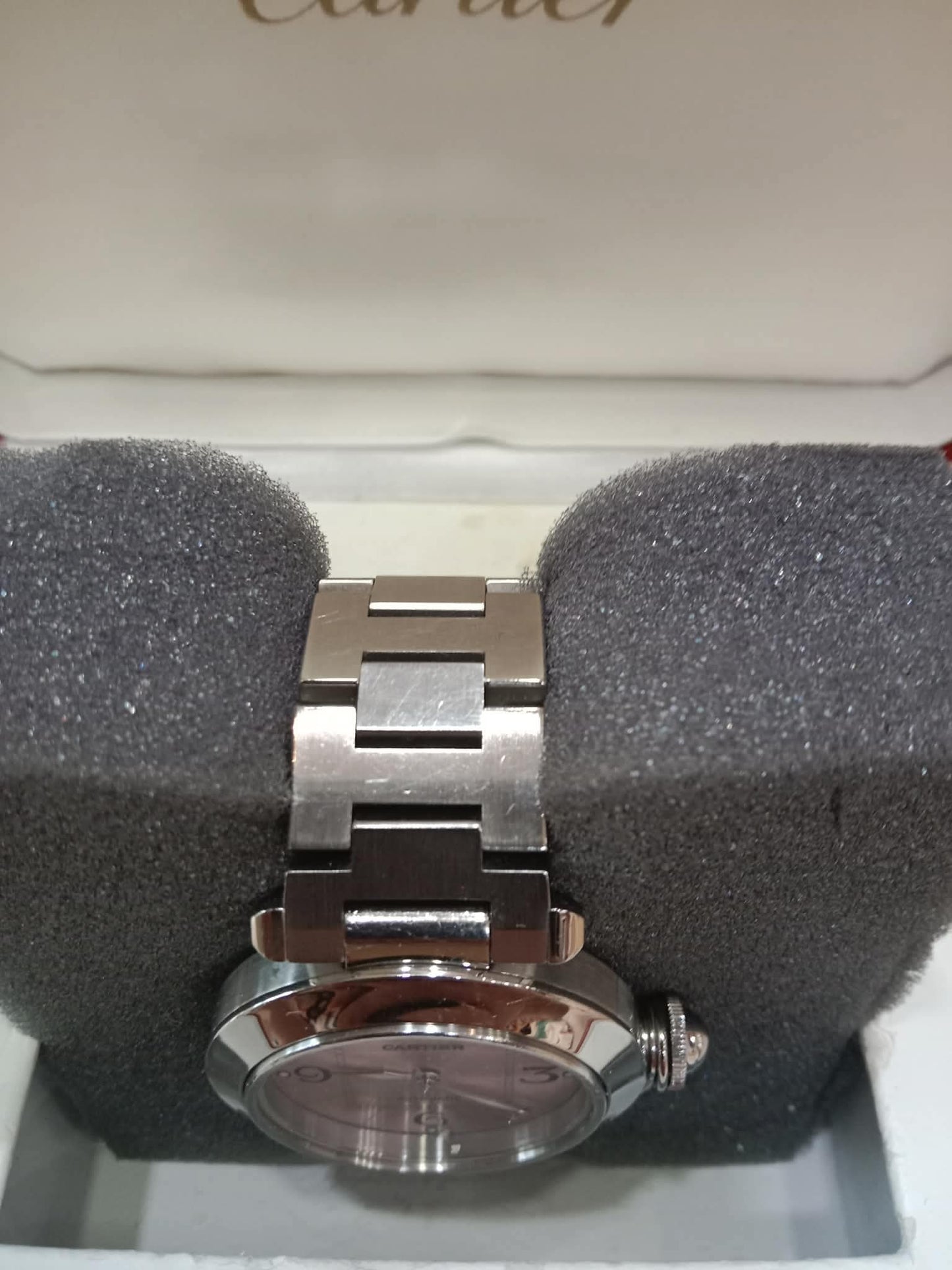 Cartier Pasha C Watch 35mm Stainless Case Pink Dial Arabic Numerals
