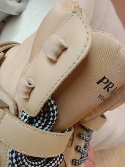 Prada Monolith Boots Beige Size 38
