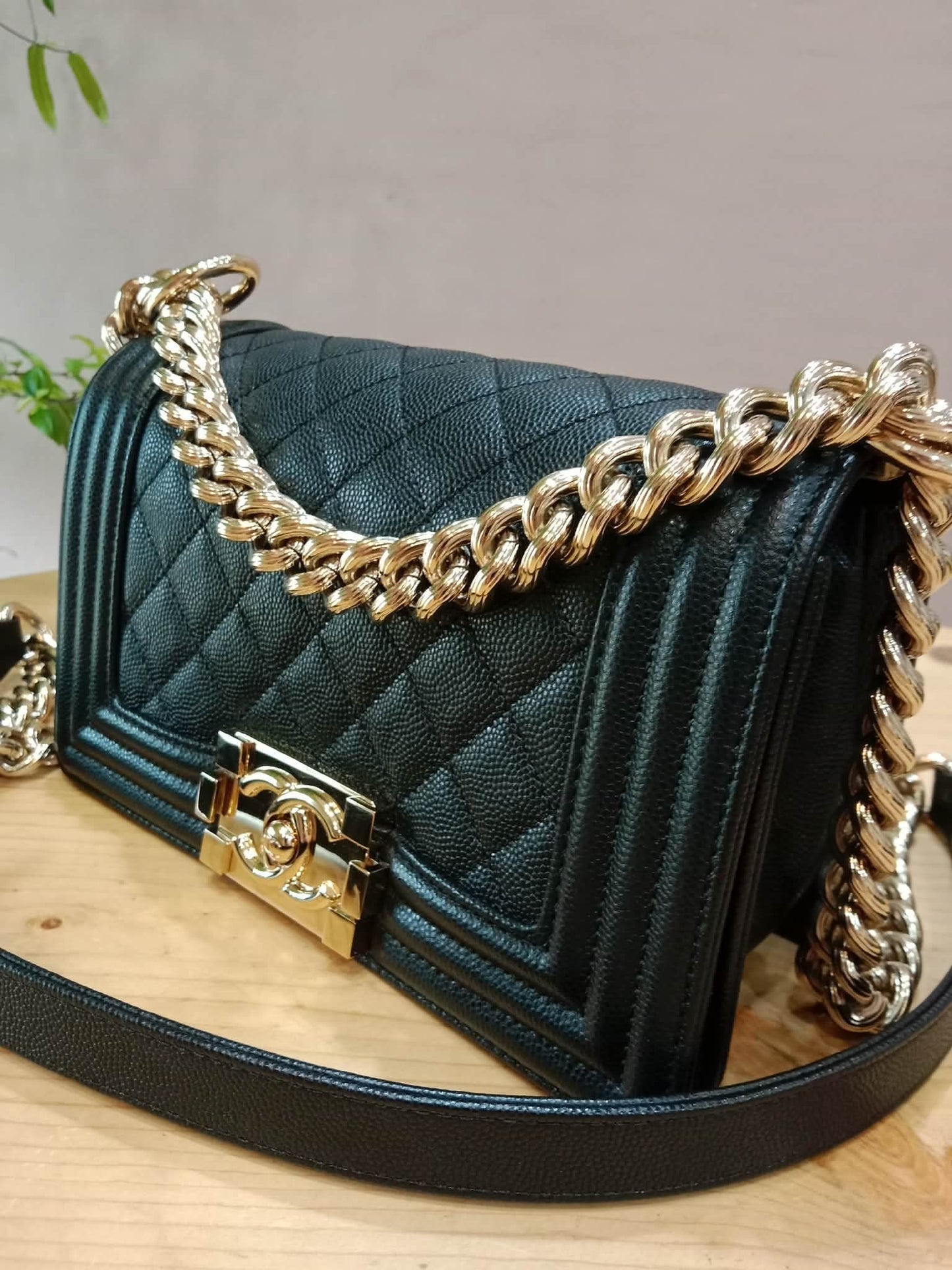 Chanel Le Boy Flap Caviar Small Black Series 23