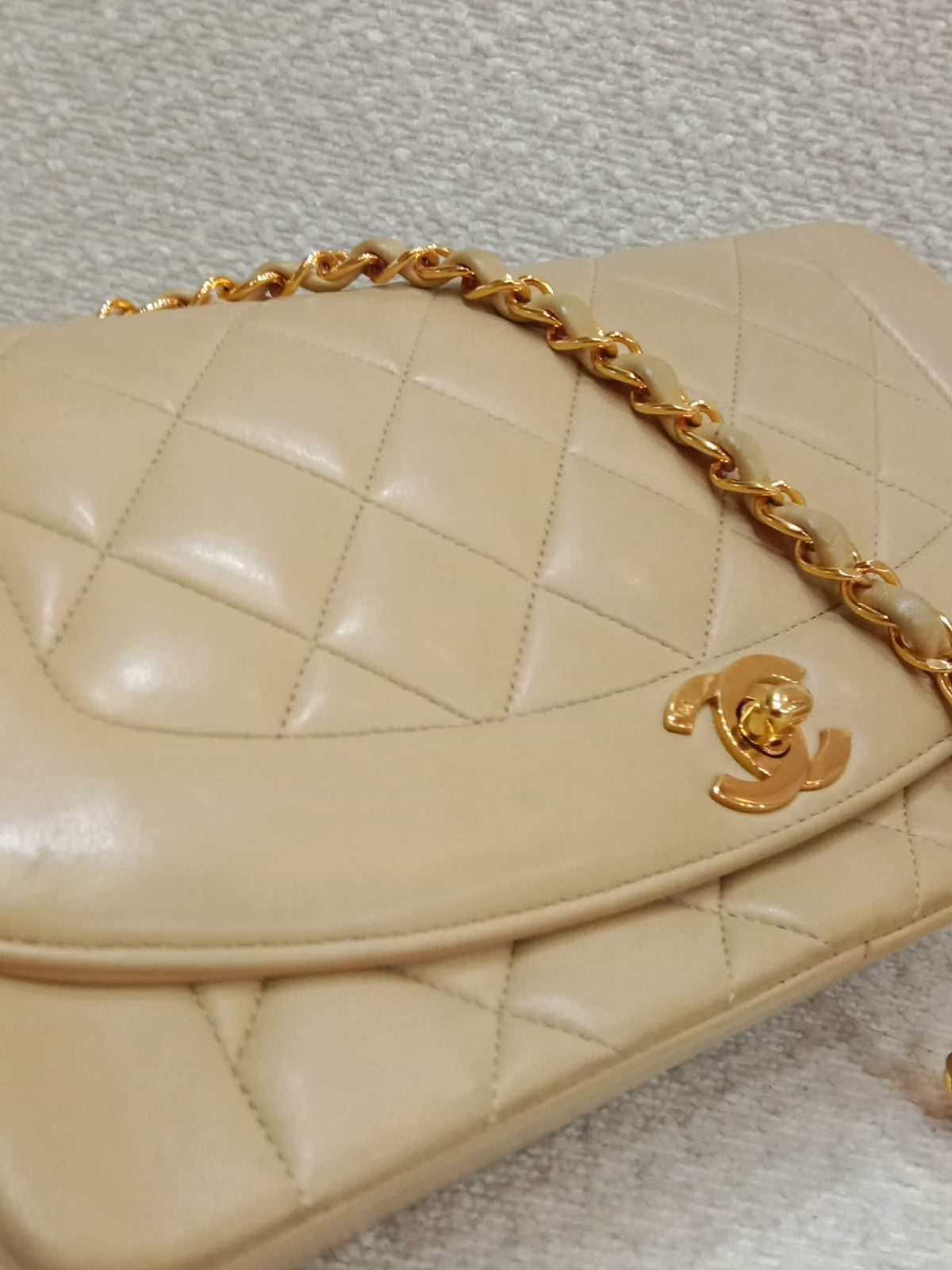 Chanel Diana Beige Lambskin Series 2