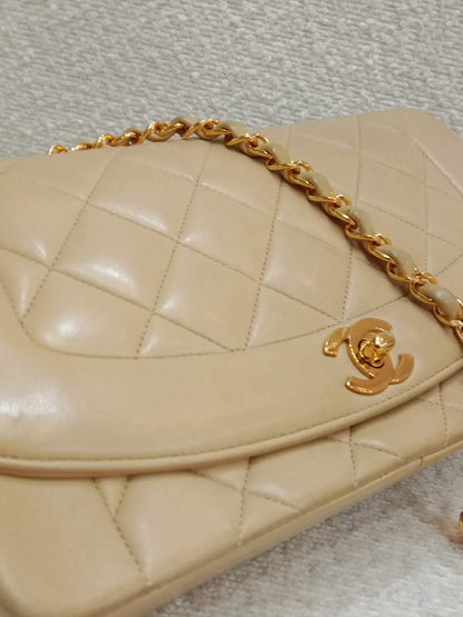 Chanel Diana Beige Lambskin Series 2