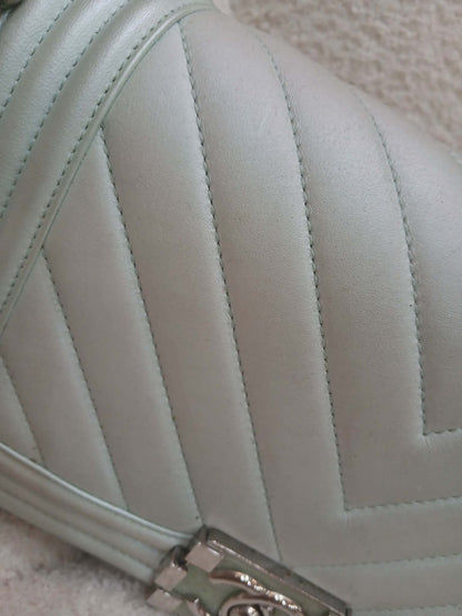 Chanel Leboy Chevron Iridescent Green Old Medium Series 25