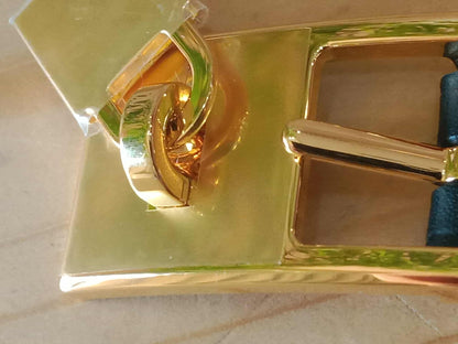 Hermes Lucky 15 Reversible Belt Swift/Epsom Gold/Noir Stamp Z 2021