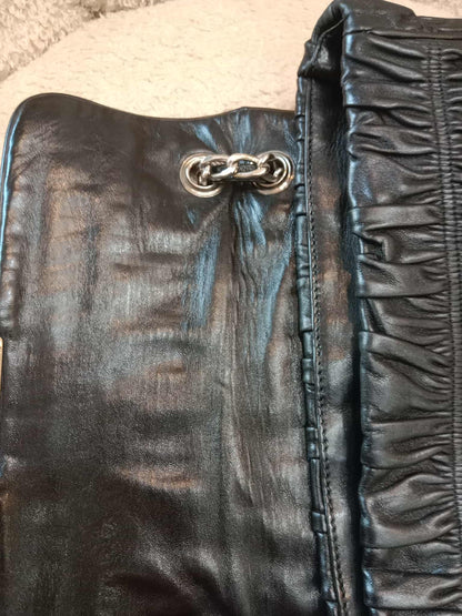 Prada Women's Leather Gaufre Black