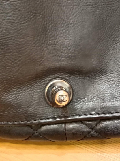 Chanel Boy Reverso Flap Bag Quilted Borders Antique Silver Hardware Series 18