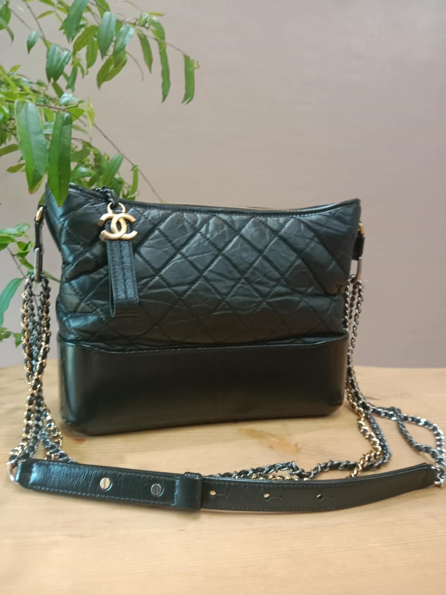 Chanel Gabrielle Medium Calfskin Black Series 24