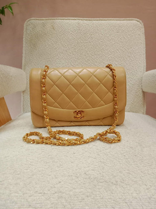 Chanel Diana Beige Lambskin Series 2