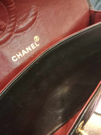 Chanel Vintage Medium Double Flap Lambskin Black Series 1