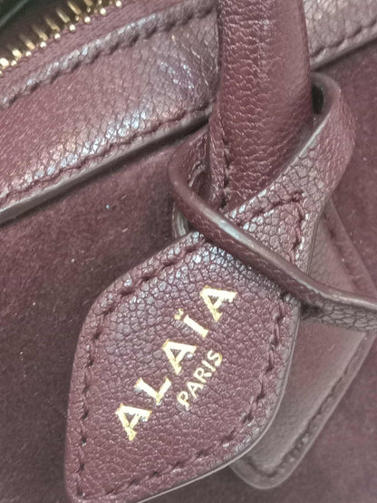Alaia Le Teckel Suede Bag Burgundy