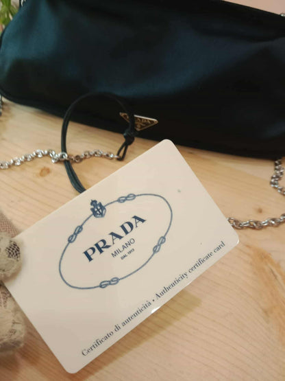 Prada Black Satin Raso Chic Kisslock Eastwest Bag