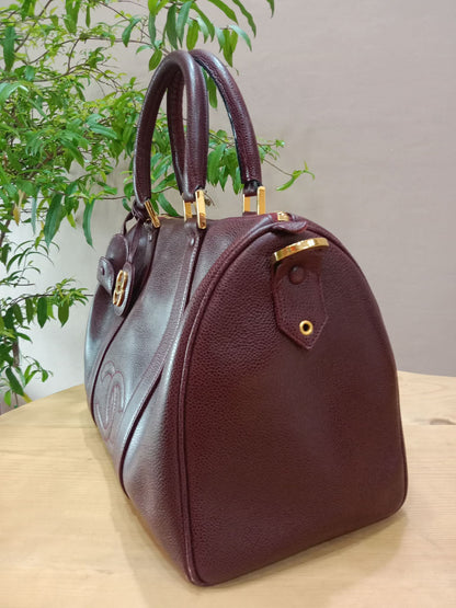 Chanel Boston Bag Burgundy Caviar Series 2
