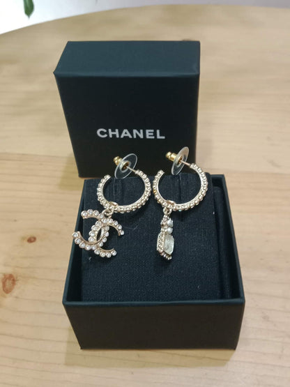 Chanel Drop Hoop Earrings