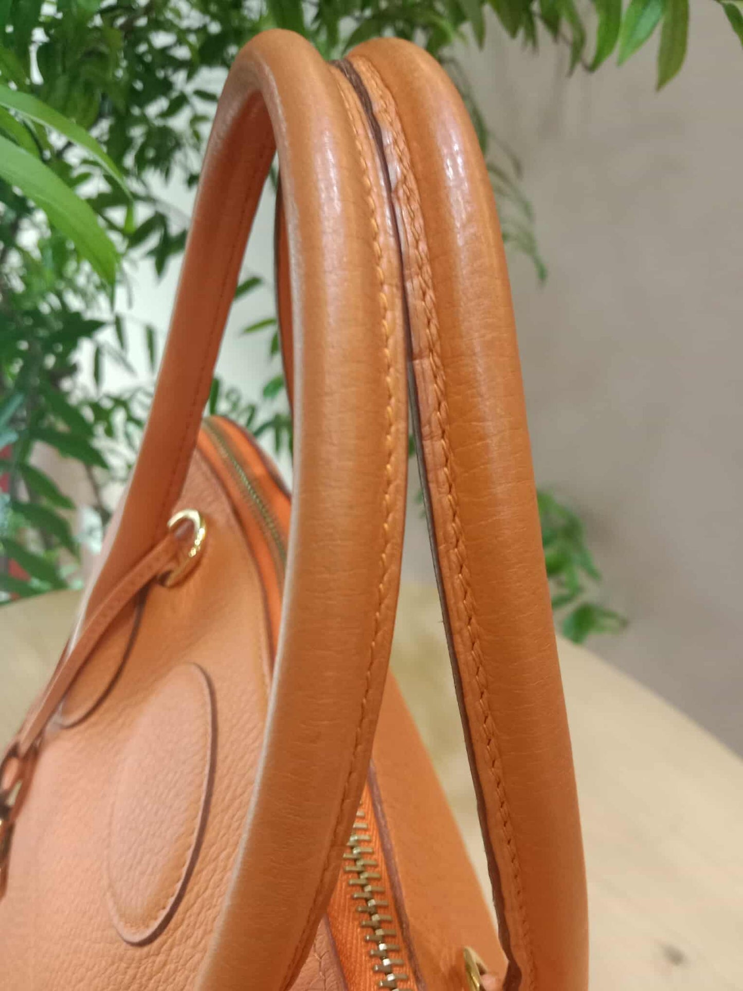 Hermes Bolide 35 Poppy Orange Clemence Stamp F Square (2002)