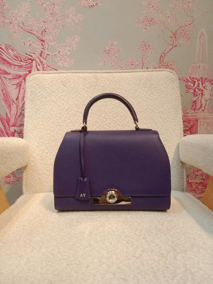 Moynat Rejane Purple Leather Bag
