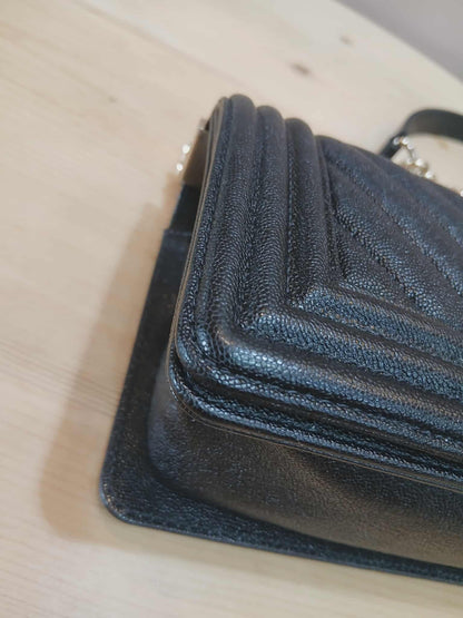 Chanel Leboy Chevron Caviar Small Black Series 29