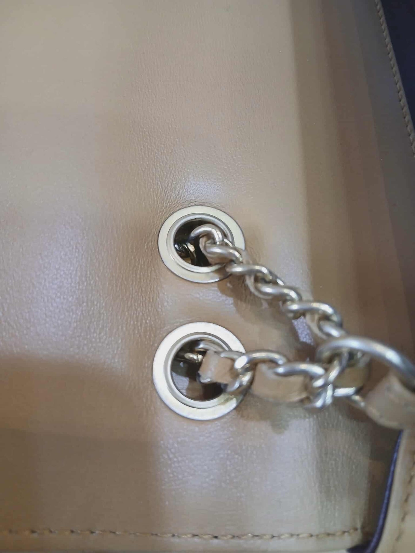 Chanel Diamond CC Chain Brown Caramel Lambskin Flap Bag Series 18