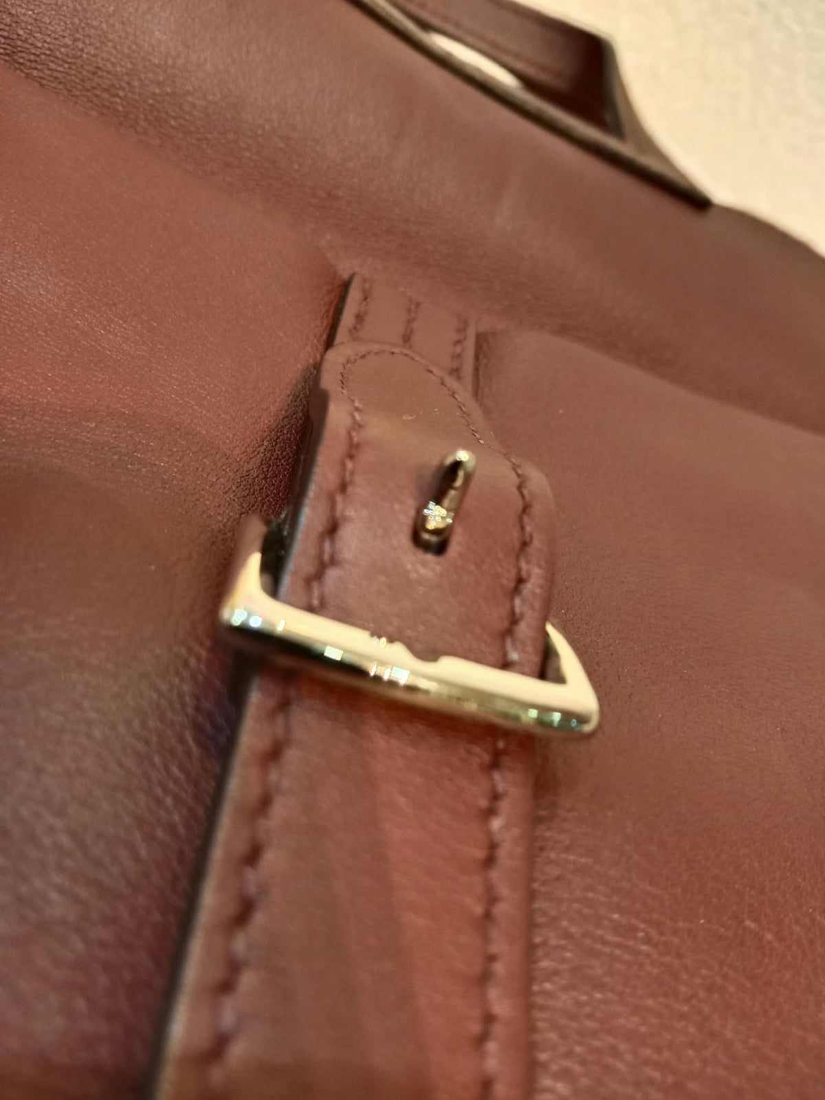 Hermes Halzan 22 Burgundy Clemence Stamp A 2017