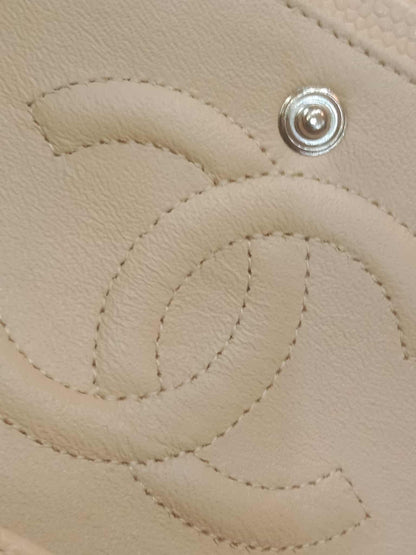 Chanel Classic Double Flap Medium Beige Caviar Series 14