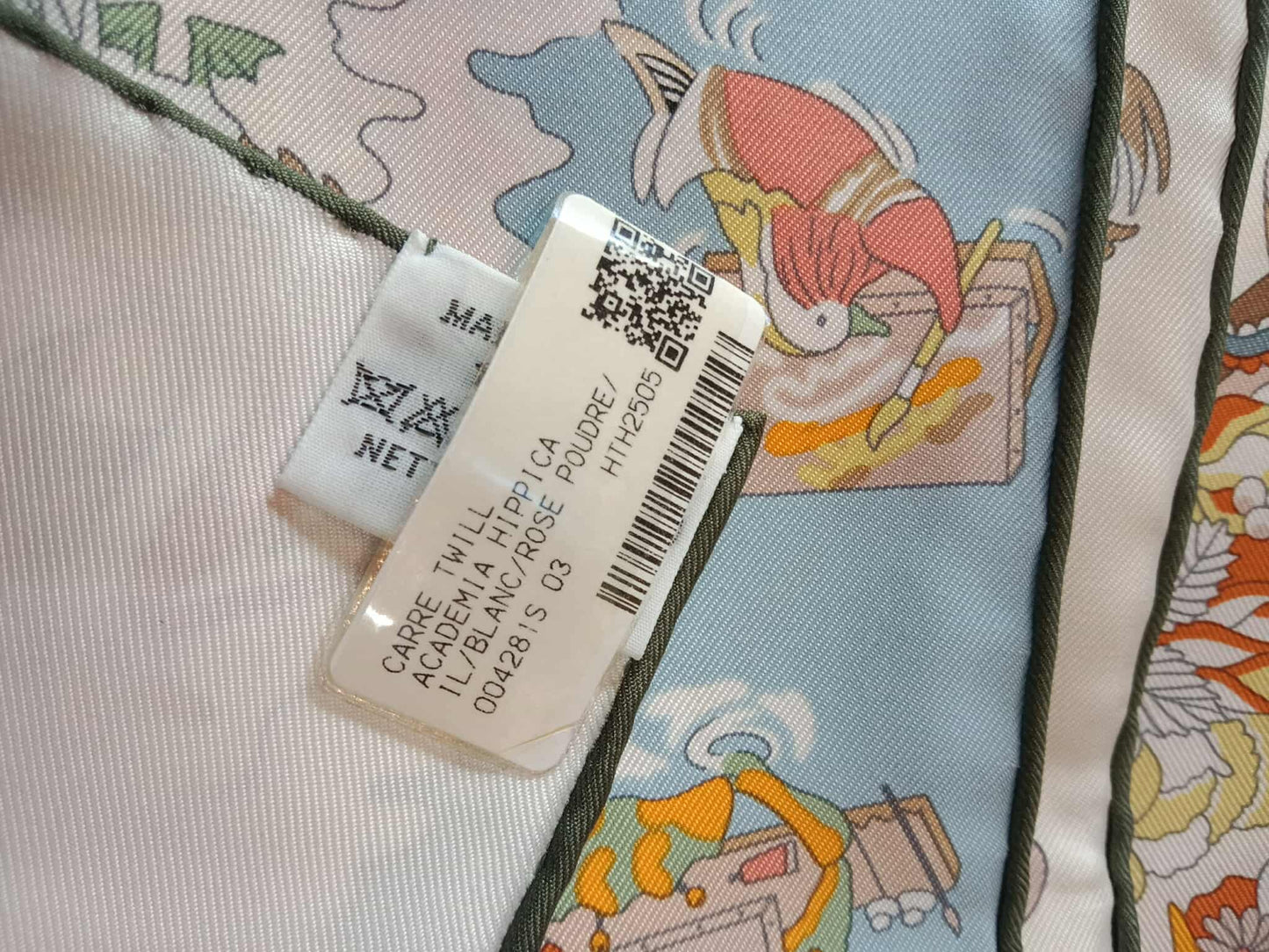 Hermes Academia Hippica 90cm Silk Twill Scarf Blanc/Rose Poudre/Beige by Jan Bajtlik Brandnew