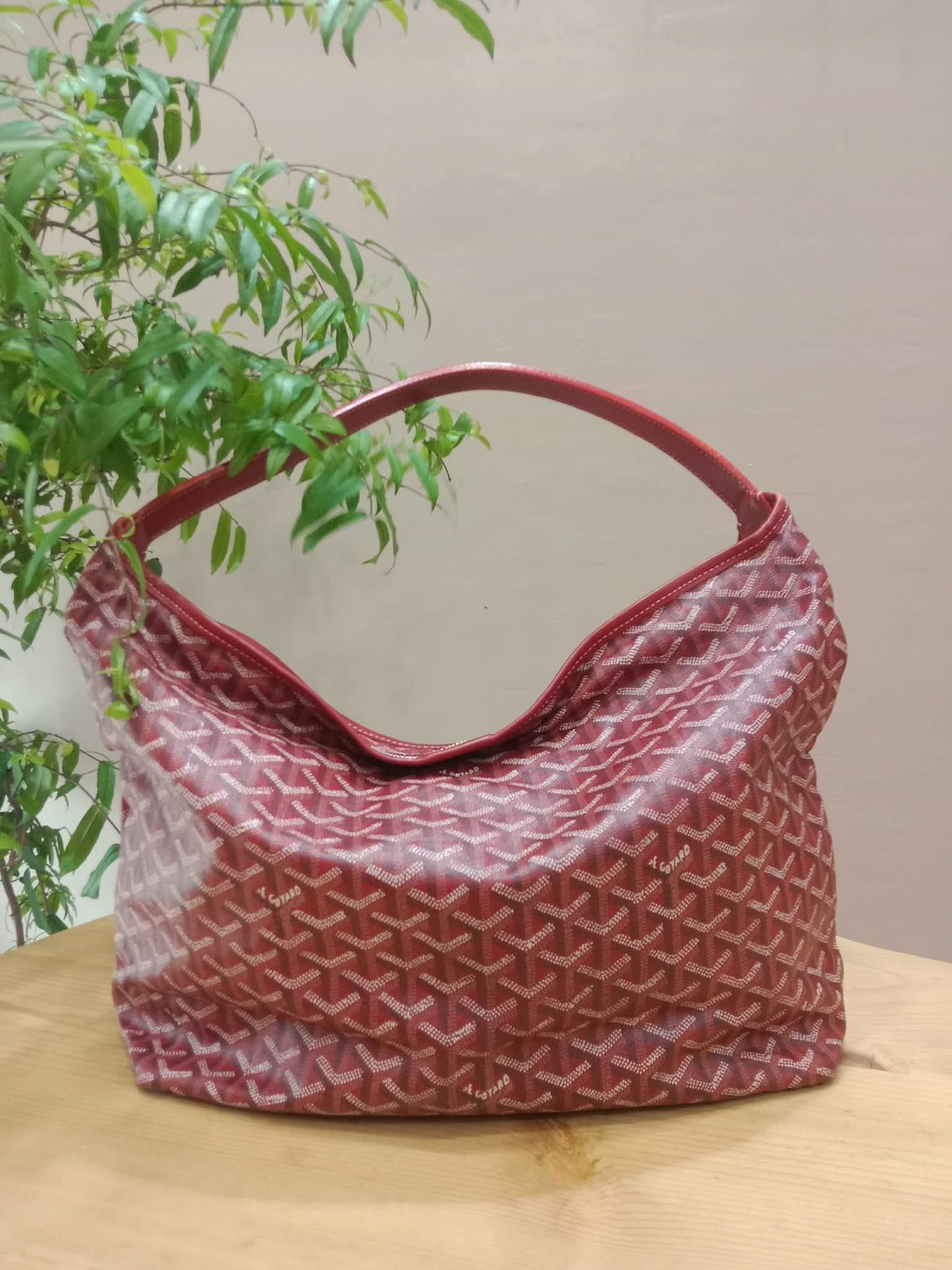 Goyard Boheme Hobo Bag Red Monogram Canvas Fidji Chevron Print