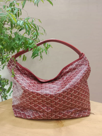 Goyard Boheme Hobo Bag Red Monogram Canvas Fidji Chevron Print