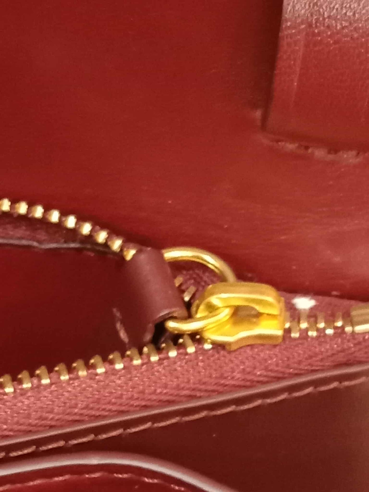 Celine Medium Classic Box Bag In Burgundy Calfskin Leather