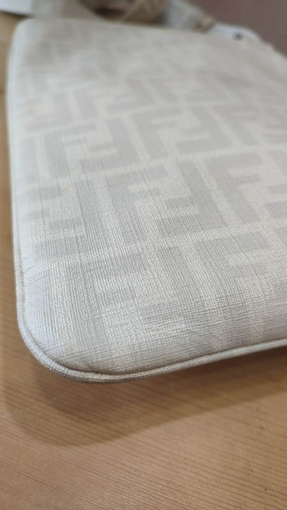 Fendi Zucca White Coated Canvas Bag