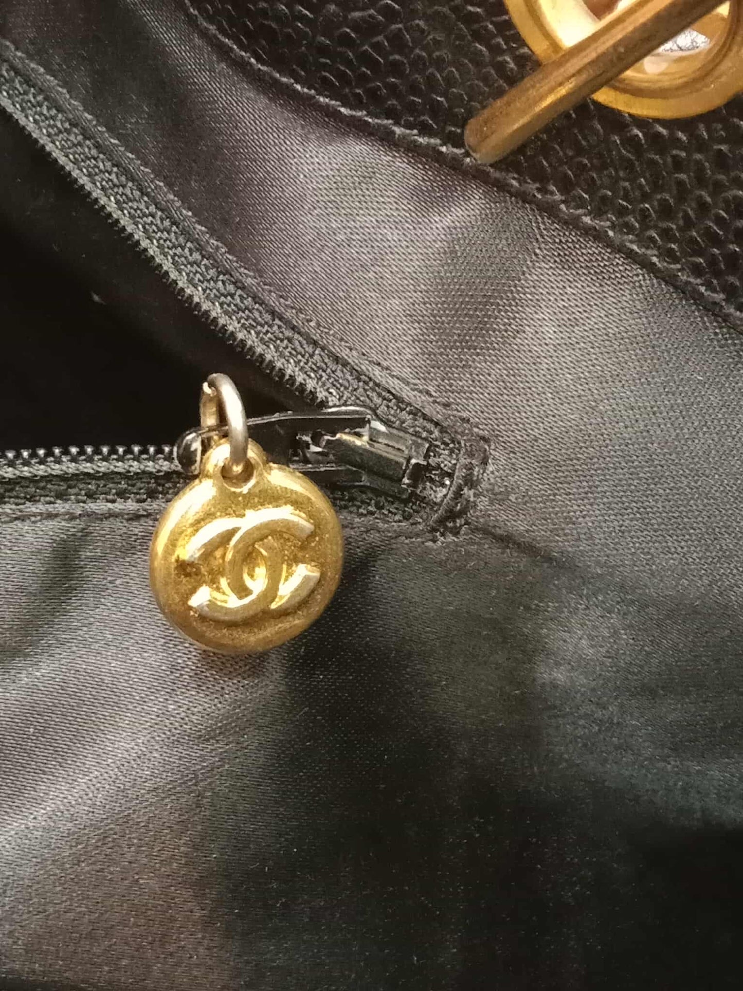 Chanel Timeless CC Shopper Tote Bag Caviar Black Series 3