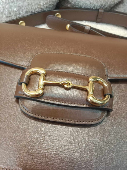 Gucci 1955 Horsebit Brown Leather Shoulder Bag