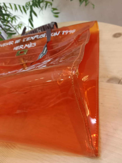 Hermes Souvenir de I'Exposition 1998 Kelly Bag Orange