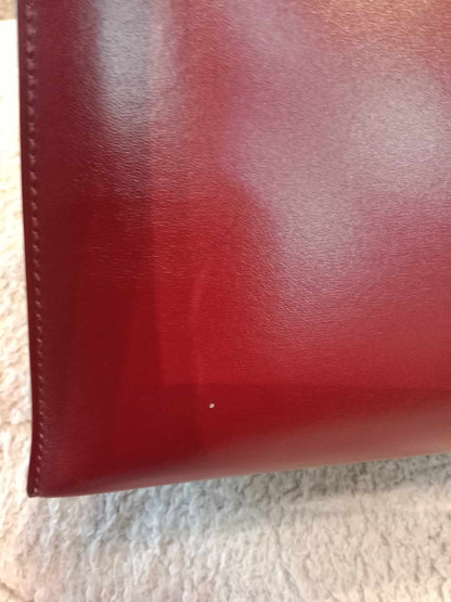 Hermes Kelly 32 Rouge Boxcalf Stamp E Square 2001