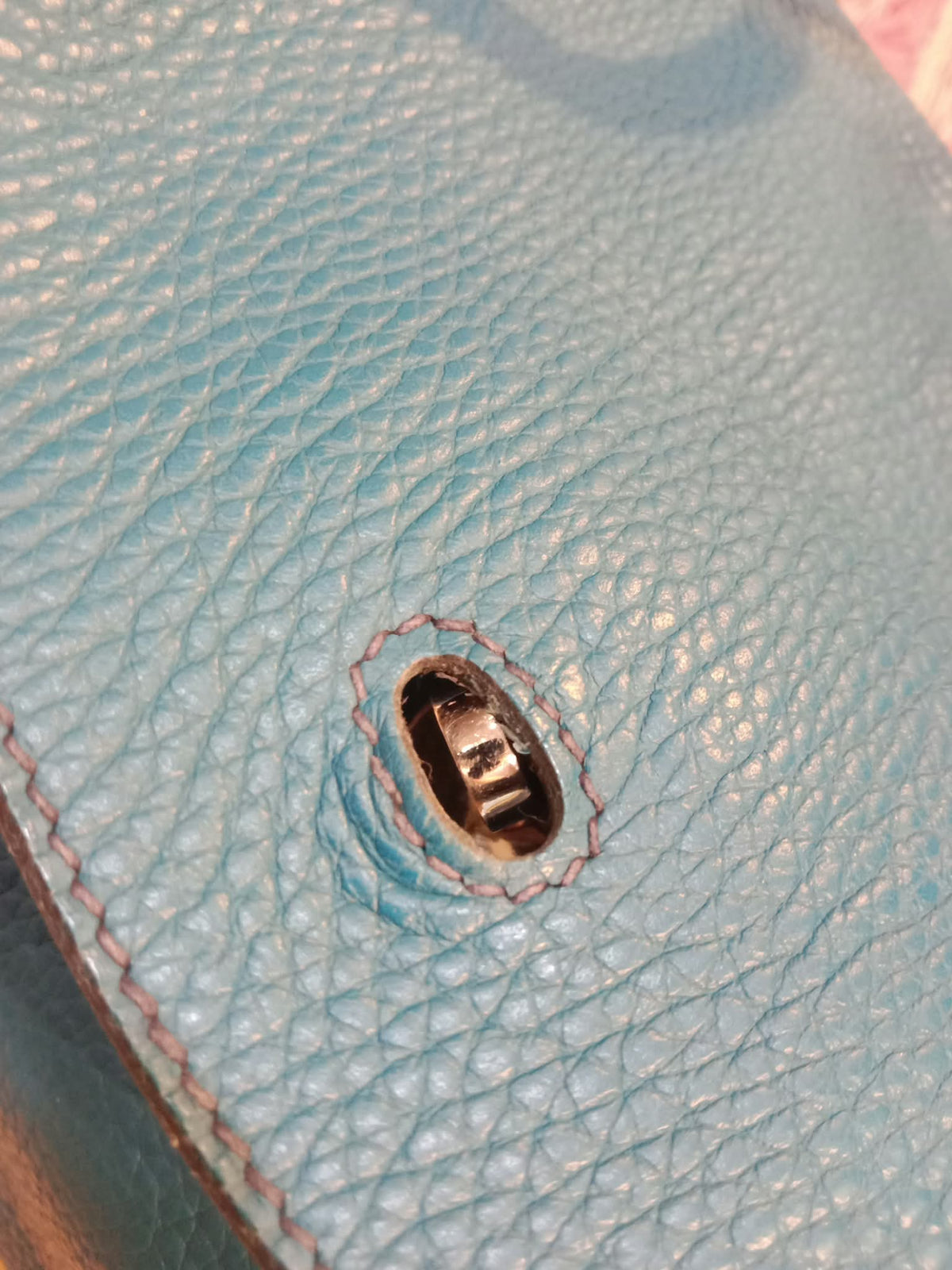 Hermes Lindy 30 Clemence Bleu Izmir Stamp R 2014