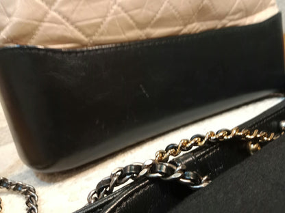 Chanel Gabrielle Hobo Bag Beige/Black Medium Series 27