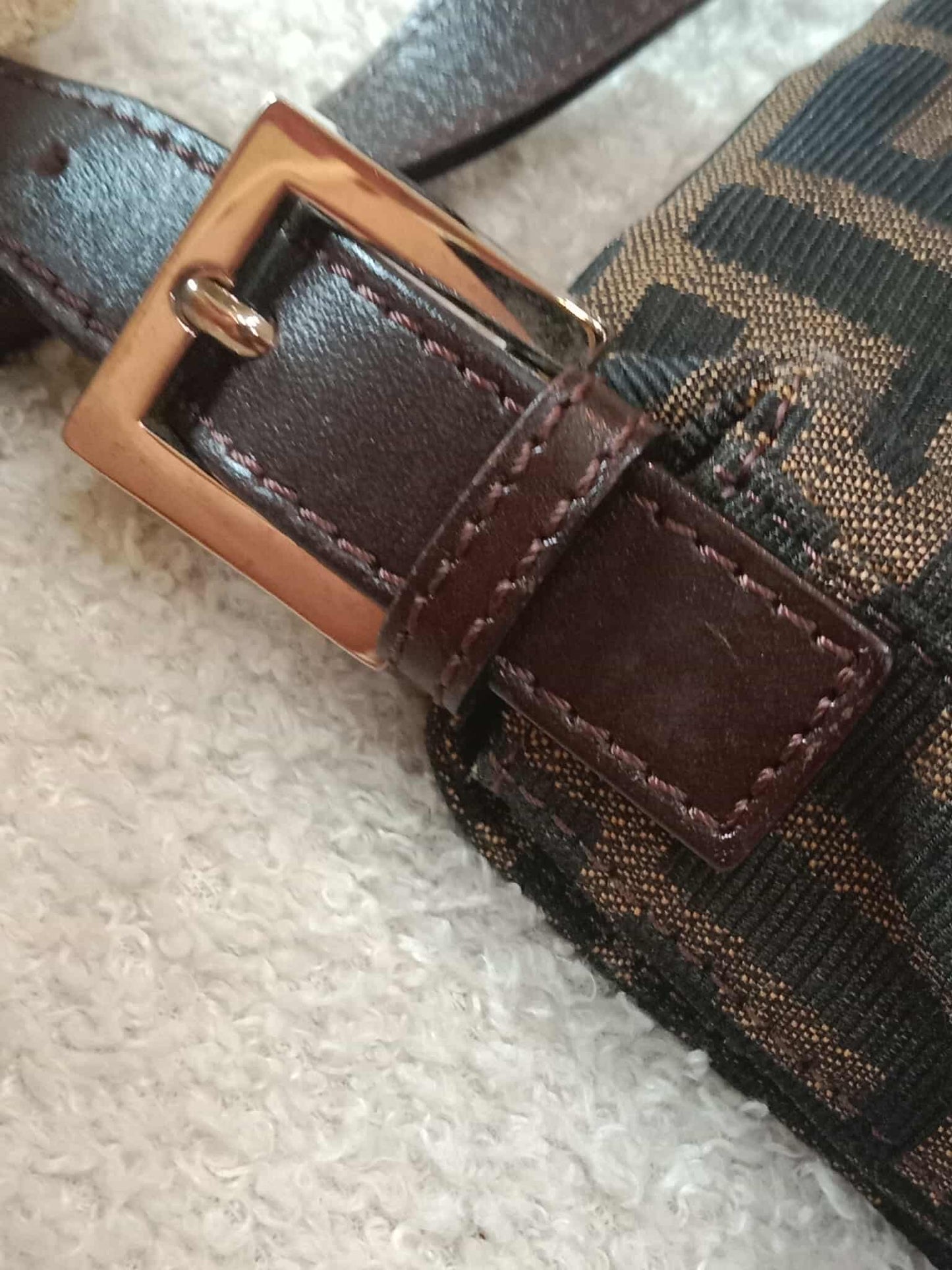 Fendi Zucca Baguette Brown Bag