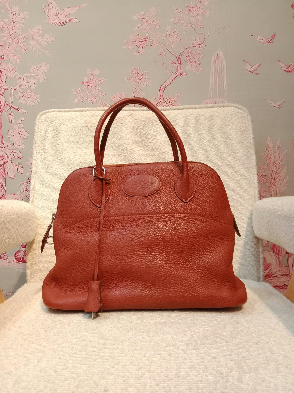 Hermes Bolide 31 Orange Clemence Stamp H Square 2004