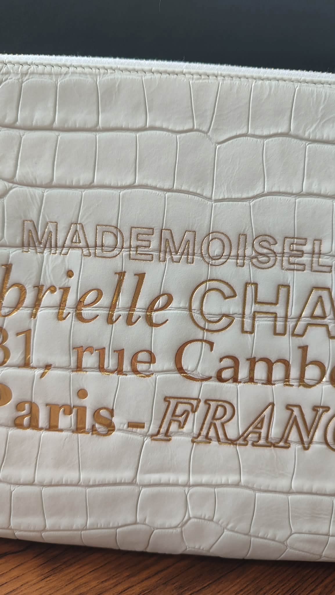 Chanel OCase Croc Embossed White Series 28