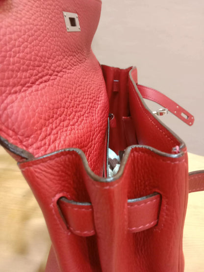 Hermes Kelly 32 Rouge Casaque Togo Stamp I Square 2005