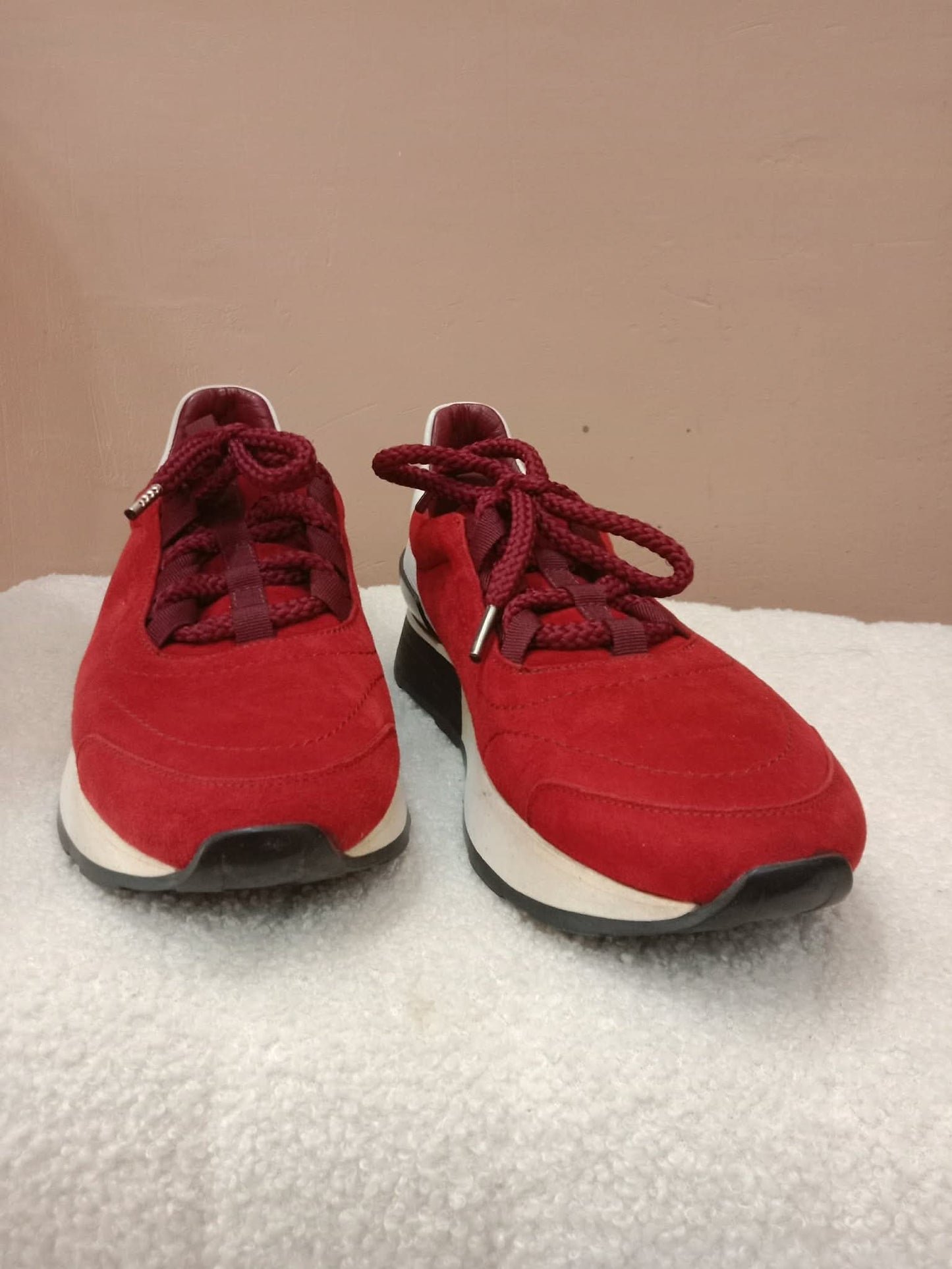 Hermes Miles Sneakers Bordeaux Suede Size 37.5