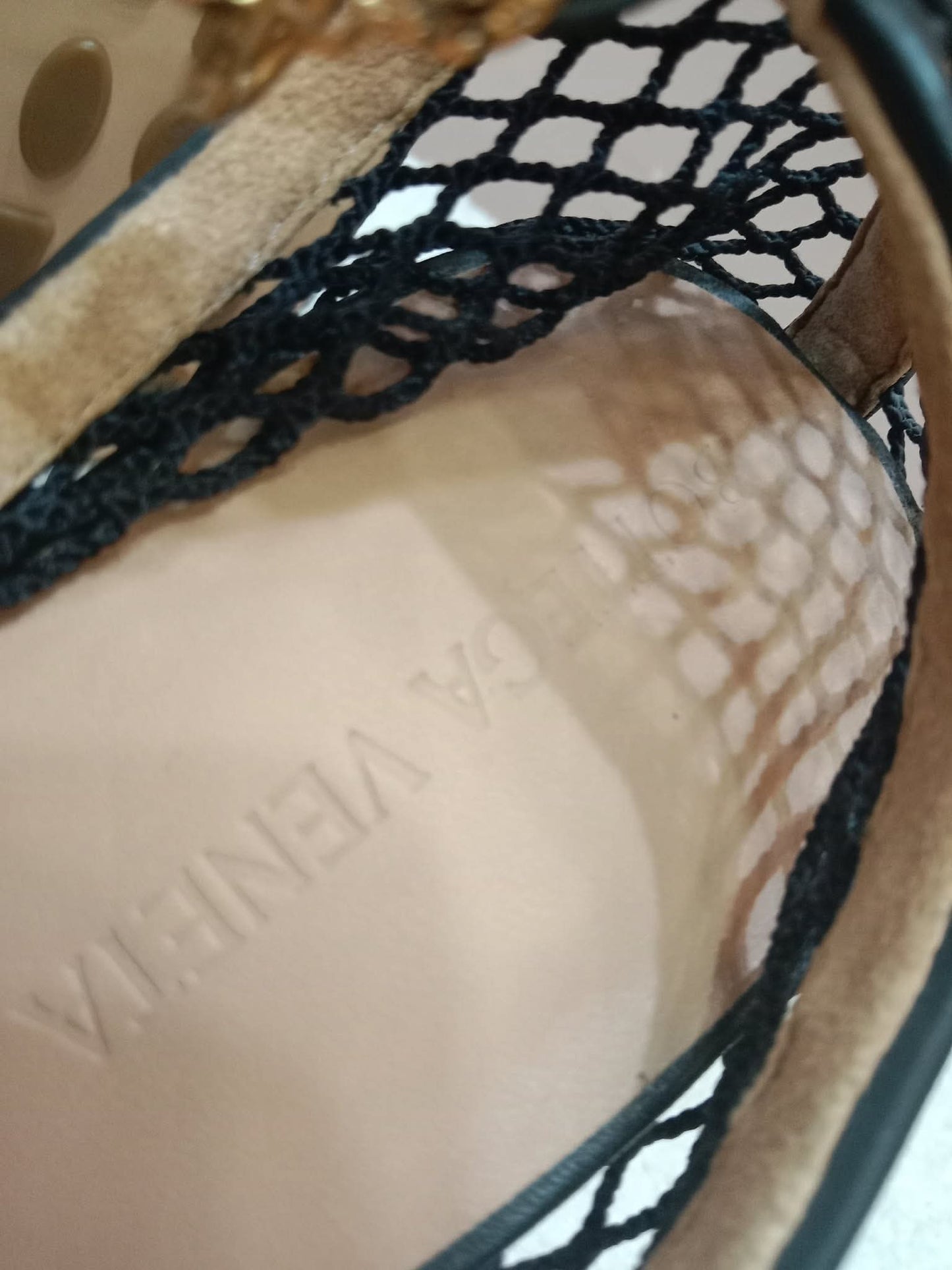 Bottega Veneta Stretch Pumps Black Mesh Square Toe Size 36