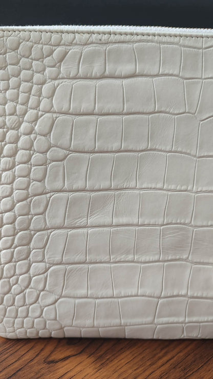 Chanel OCase Croc Embossed White Series 28