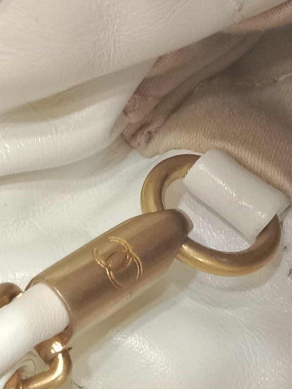 Chanel 22 Mini Tote Lambskin White Microchipped