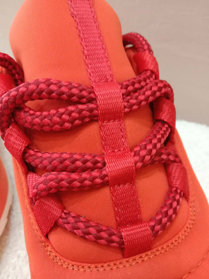 Hermes Miles Neoprene/Suede Sneakers Red Size 38
