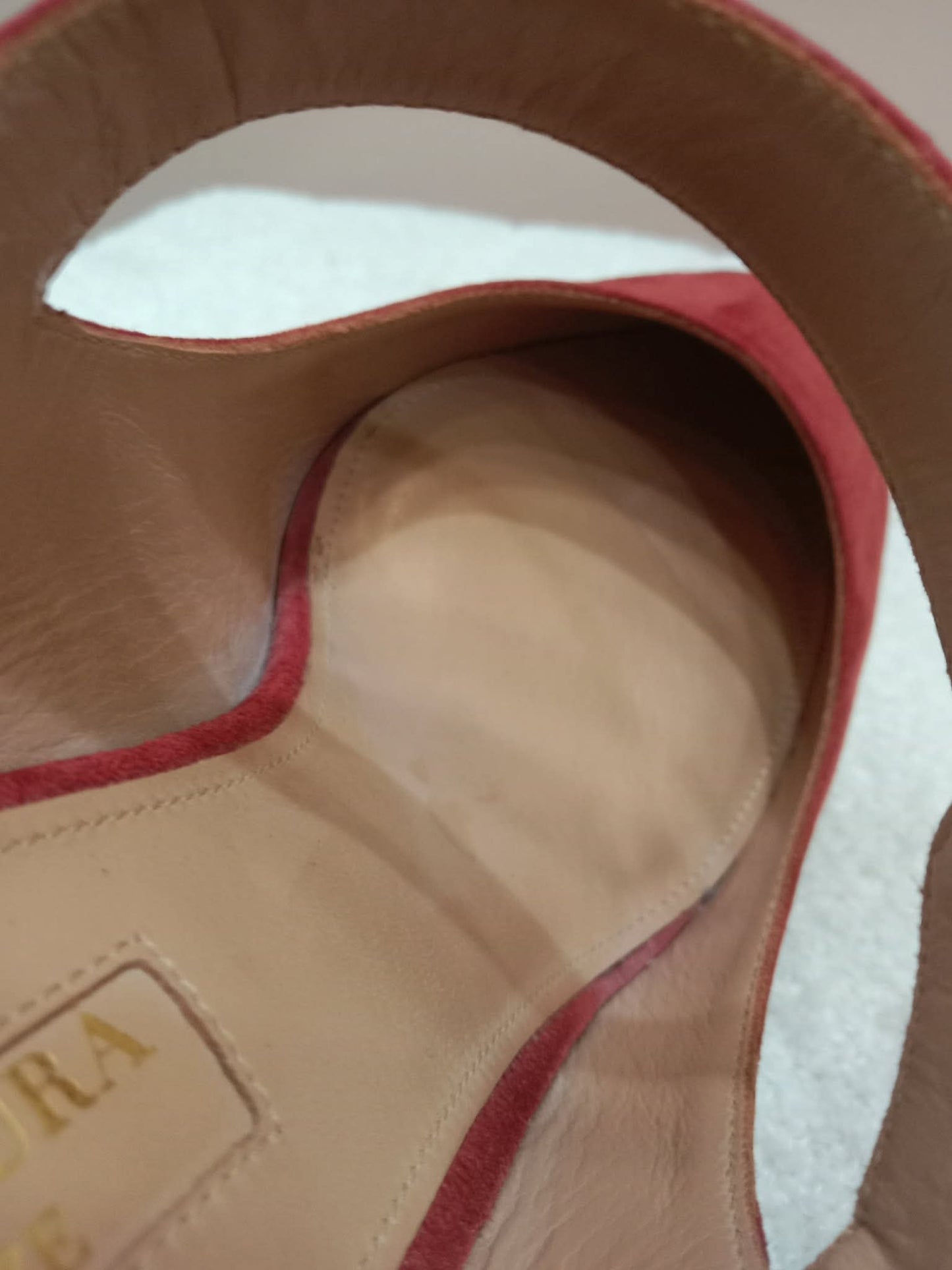 Aquazzura Blossom Suede Pointed Toe Mules Red Size 35.5